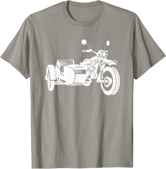 Sidecar Motorcycle Shirt | Vintage 3-Wheel Motorbike T-Shirt - T-Shirt | Sand