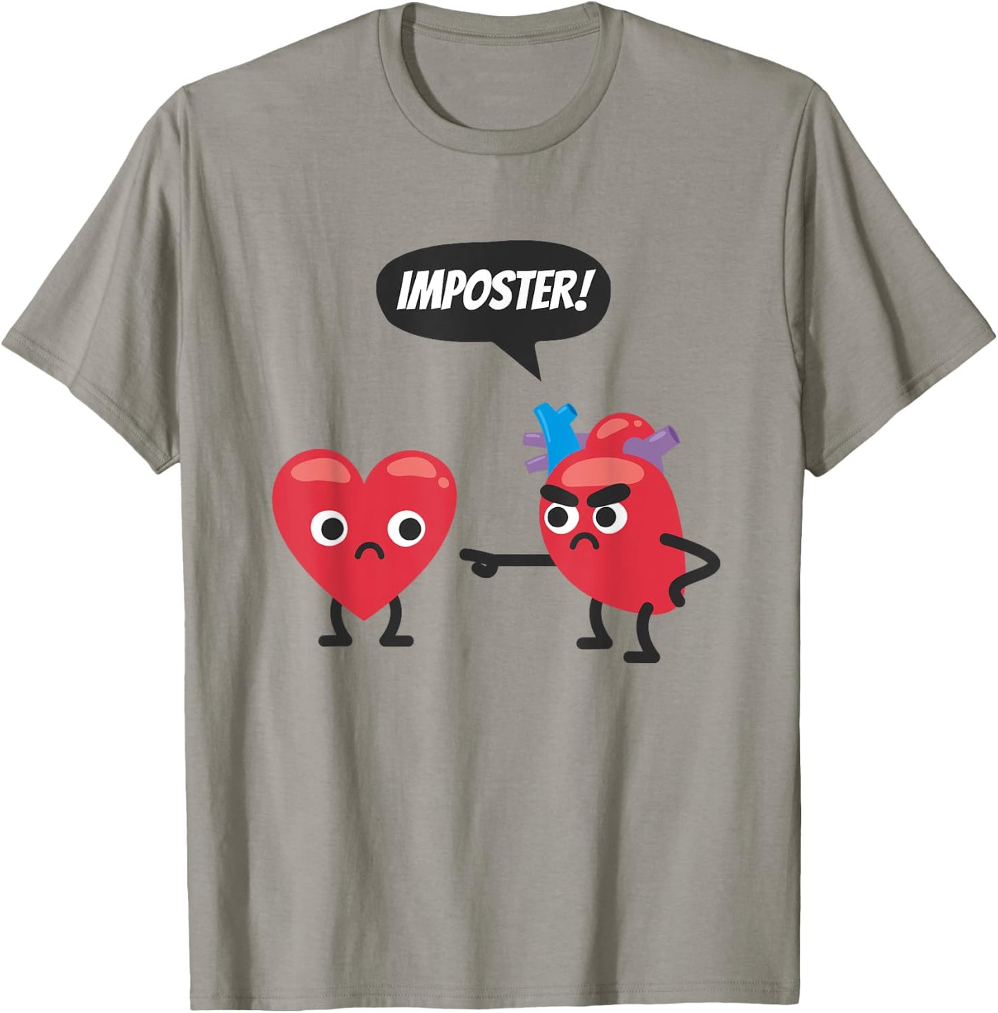 Funny Medical Imposter Heart T-Shirt - T-Shirt | Sand
