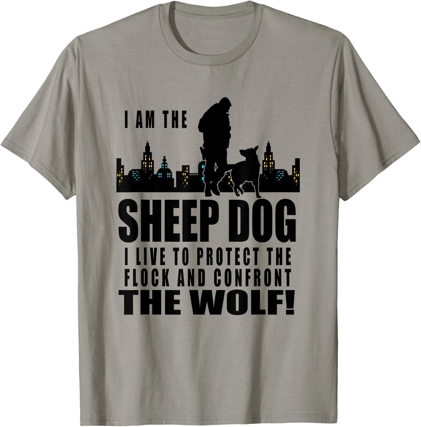 I am The Sheep Dog I Live to Protect the Flock Women Girls Kids T-Shirt - T-Shirt | Sand