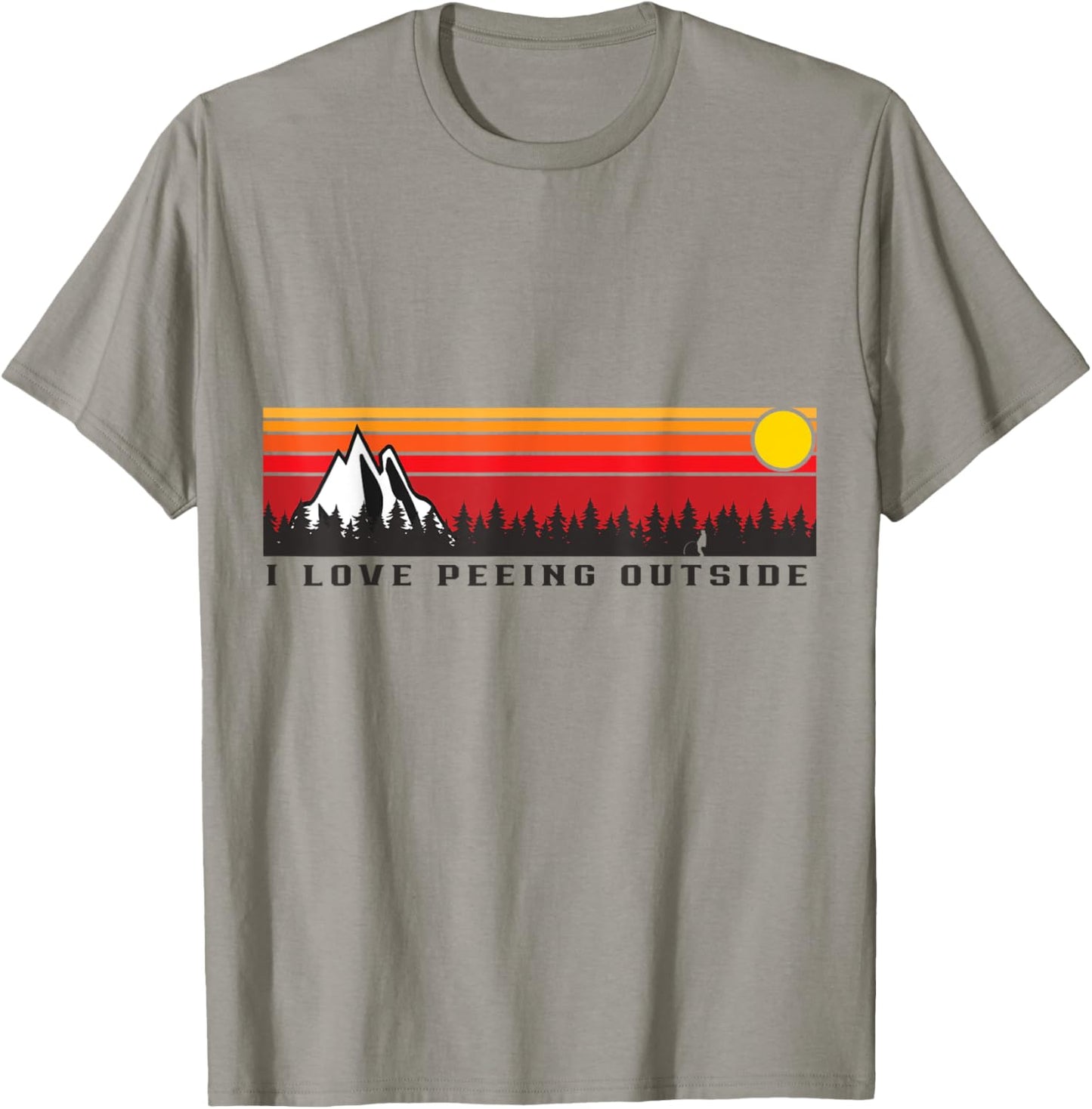 I Love Peeing Outside Funny Outdoor Camper Camping Retro T-Shirt - T-Shirt | Sand