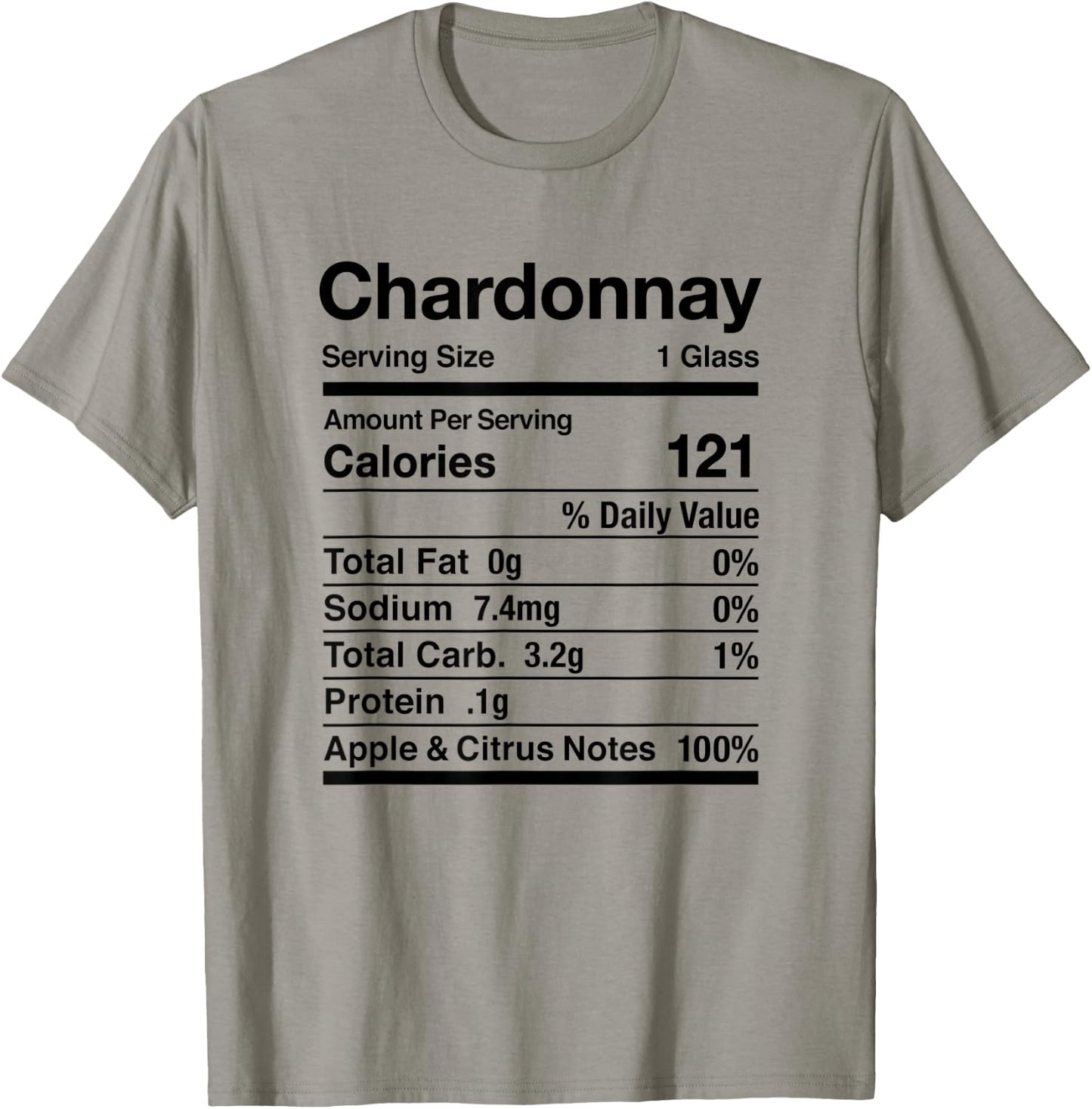 Chardonnay Wine Nutrition Facts Thanksgiving Matching T-Shirt - T-Shirt | Sand