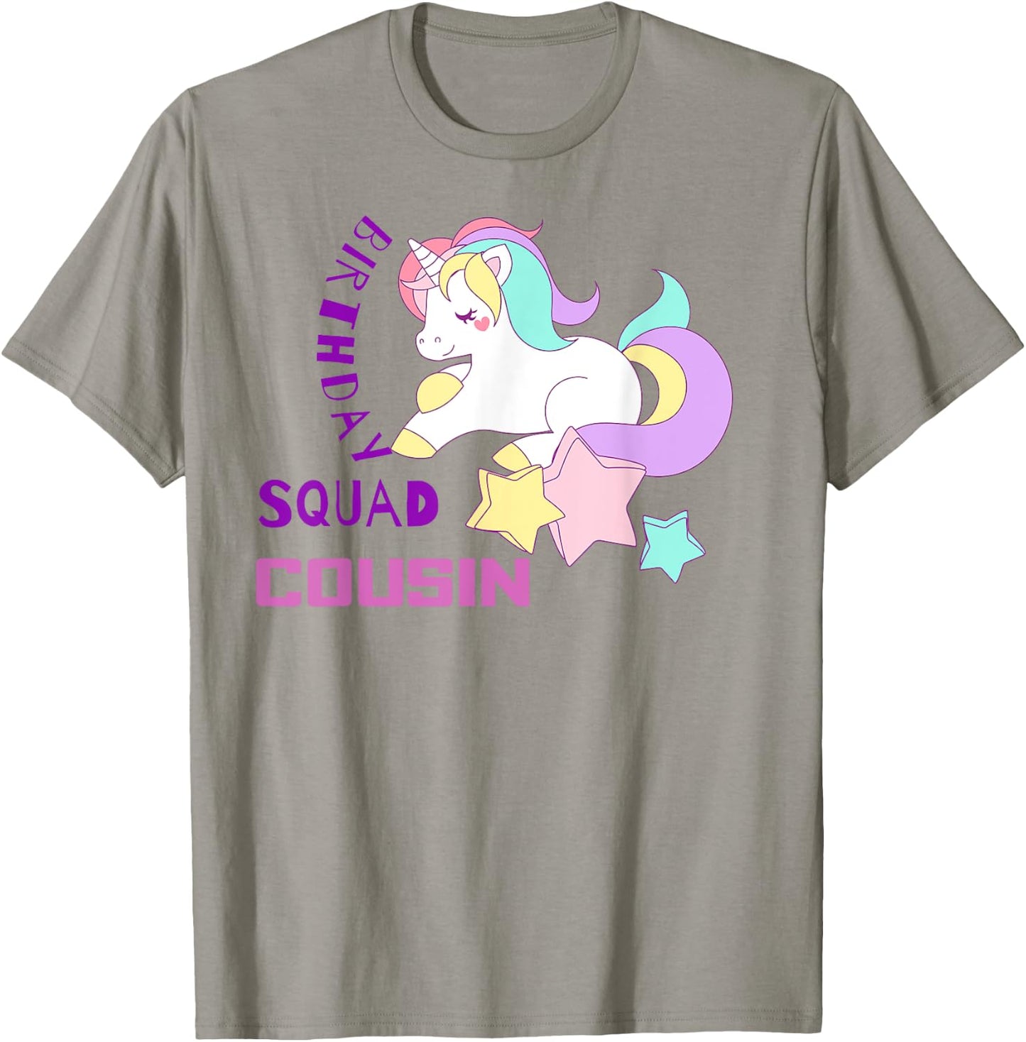 Cousin Of The Birthday Girl Unicorn Party Squad T-Shirt - T-Shirt | Sand