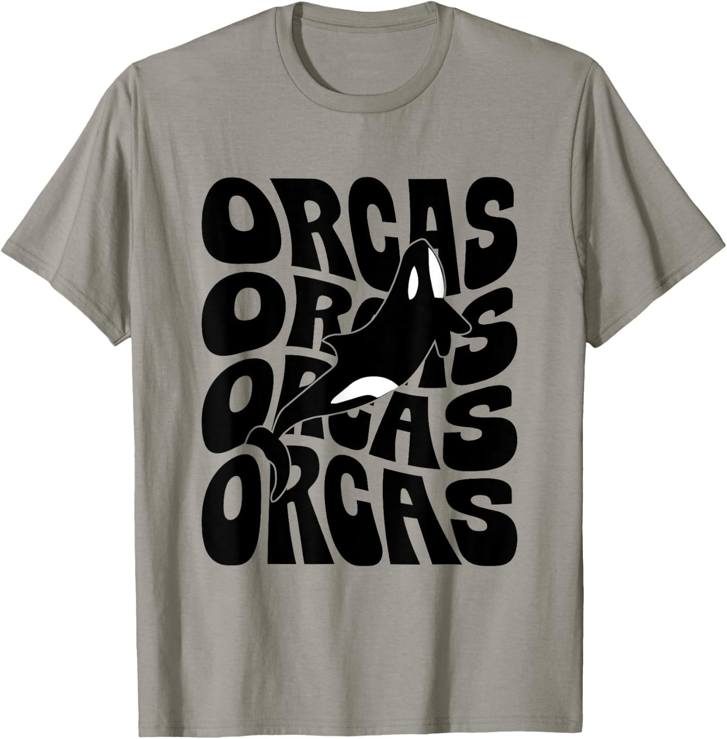Orcas - Orca Whale Retro Groovy T-Shirt - T-Shirt | Sand
