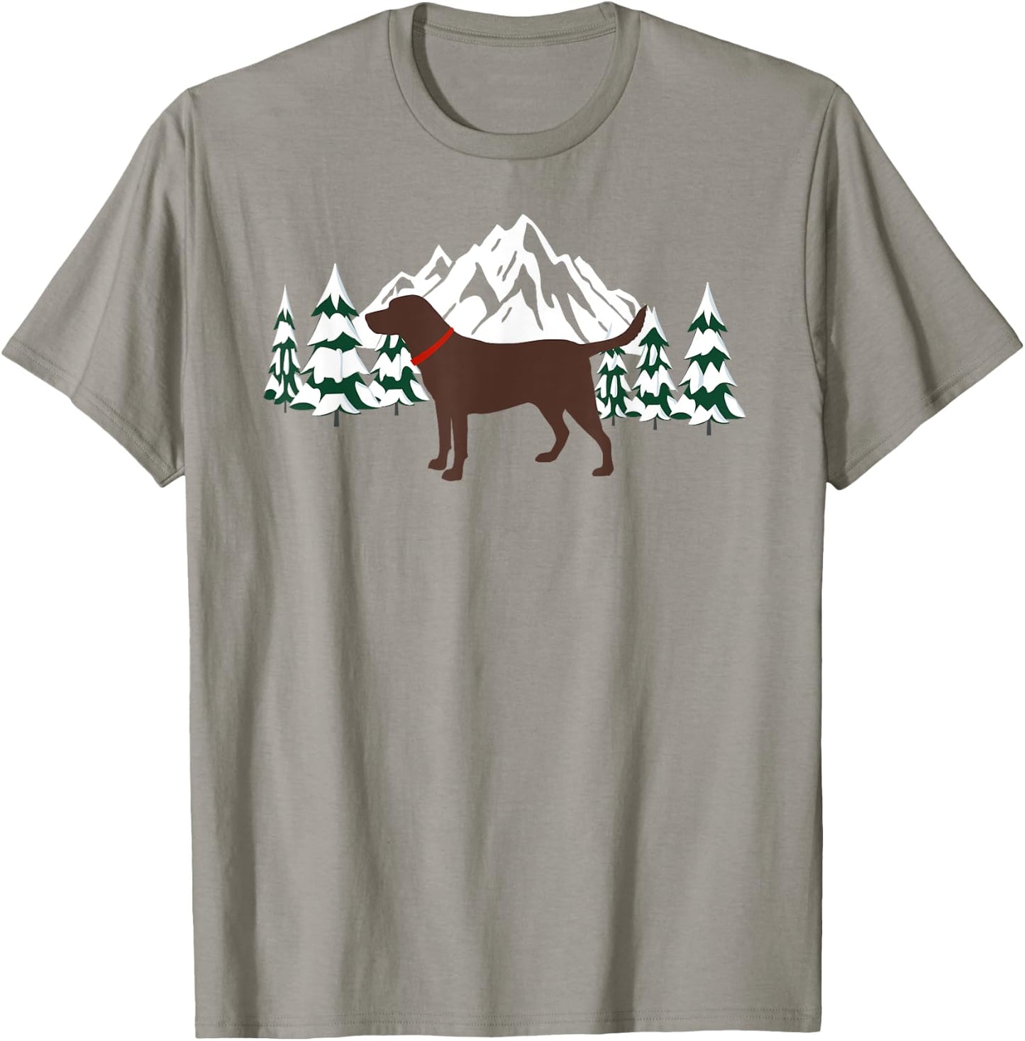 Chocolate Labrador Retriever Winter Snow Scene T-Shirt - T-Shirt | Sand