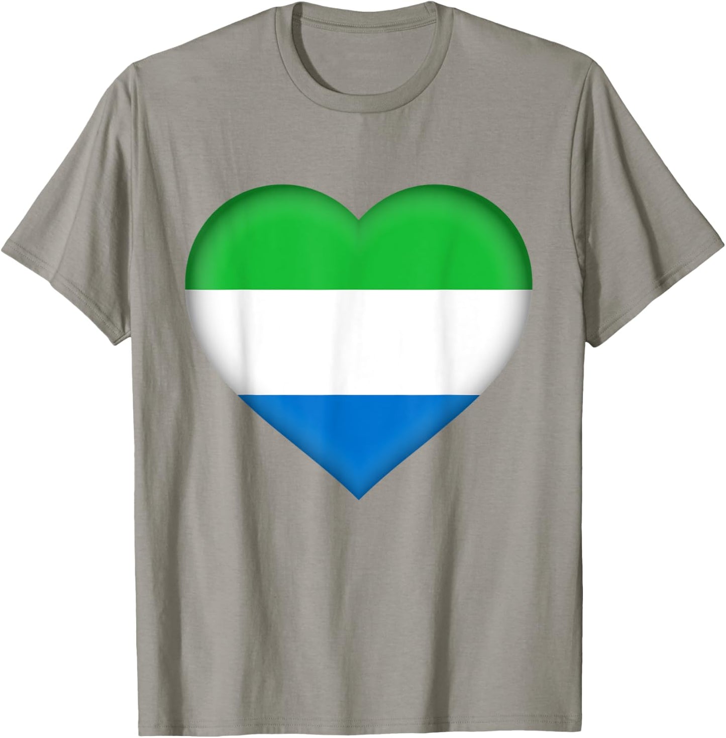 I Love Sierra Leone Shirt | Sierra Leonean Flag Heart Outfit T-Shirt - T-Shirt | Sand