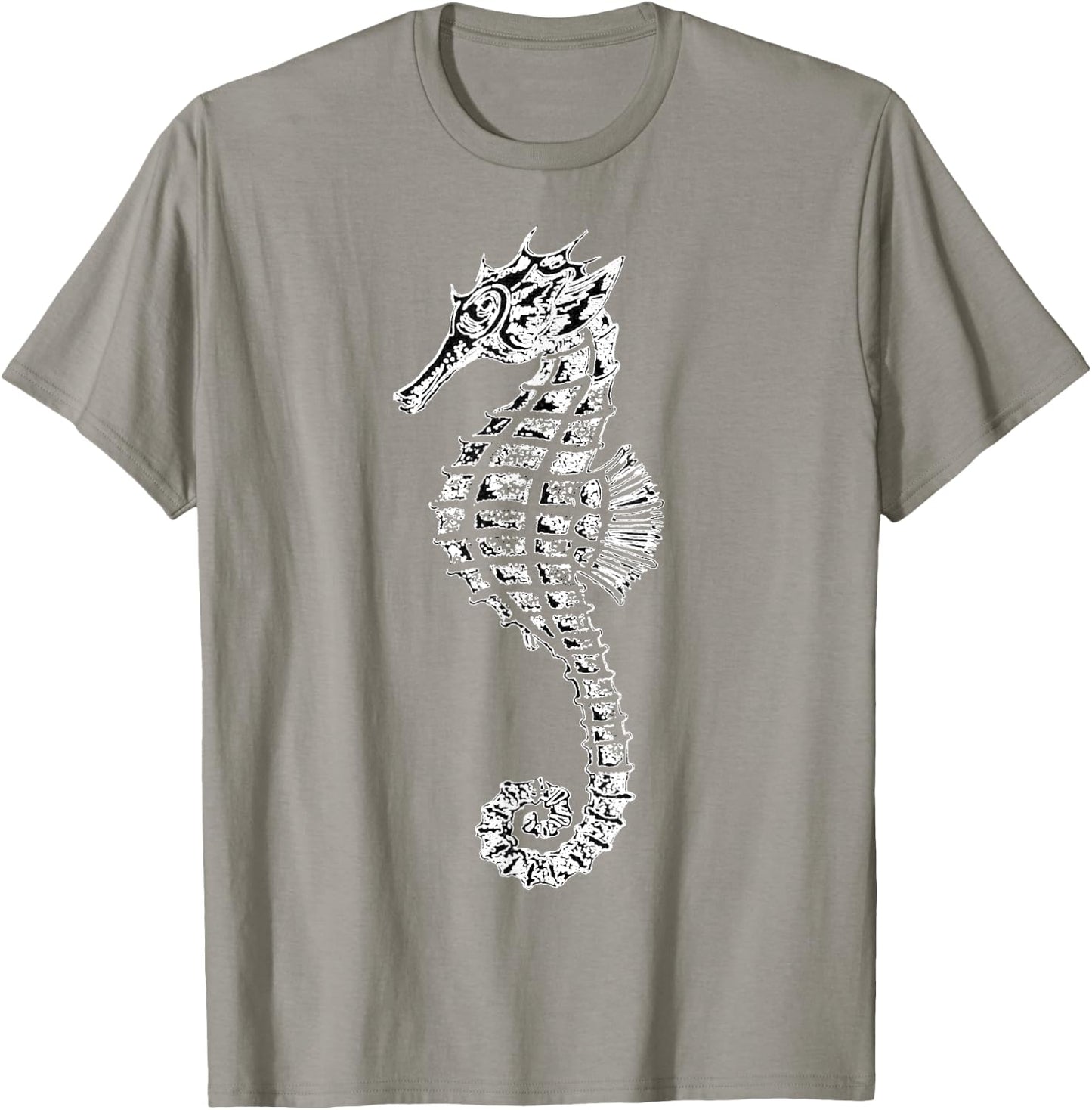 Seahorse - New Pink or Heather Artistic Print T-Shirt - T-Shirt | Sand