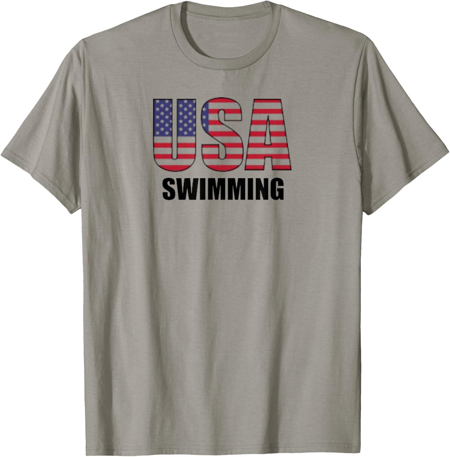 USA Swimming American Flag Team Sport Support T Shirt T-Shirt - T-Shirt | Sand