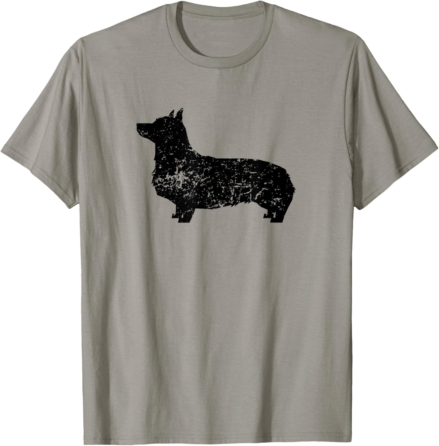 Distressed Corgi Silhouette Dog Owner T-Shirt - T-Shirt | Sand