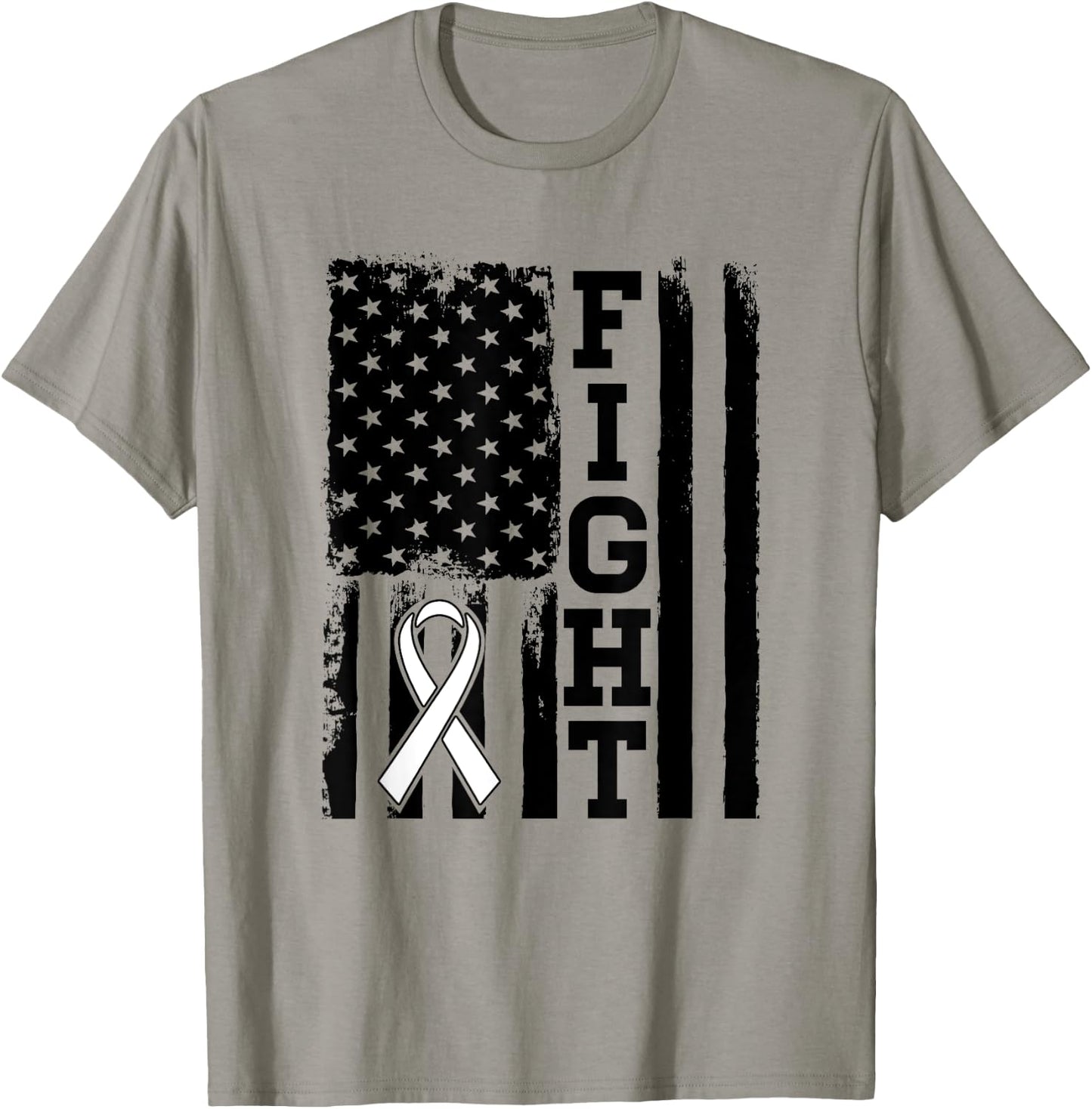 Fight Flag - Lung Cancer Shirt Gift Lung Cancer Fighter T-Shirt - T-Shirt | Sand