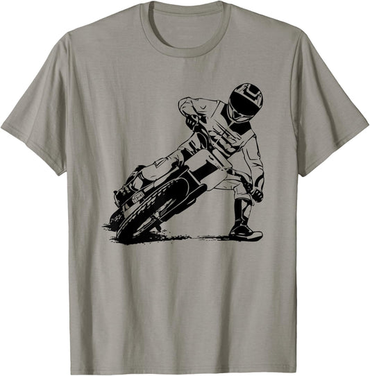 Flat Track Rider Motorcycle Speedway T-Shirt - T-Shirt | Sand