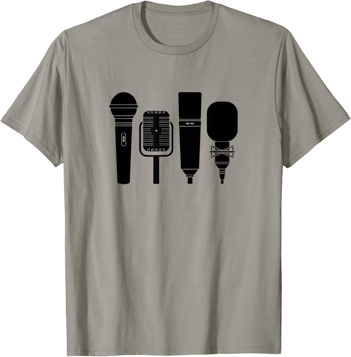 Different Unique Microphone Graphic T-Shirt - T-Shirt | Sand