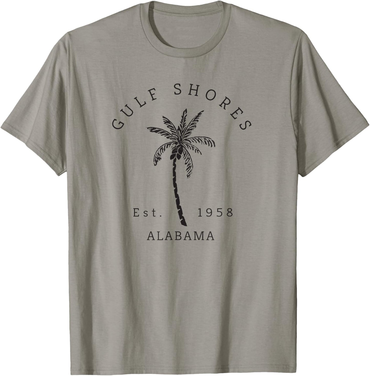 Retro Cool Gulf Shores Vintage Palm Tree Novelty Art T-Shirt - T-Shirt | Sand