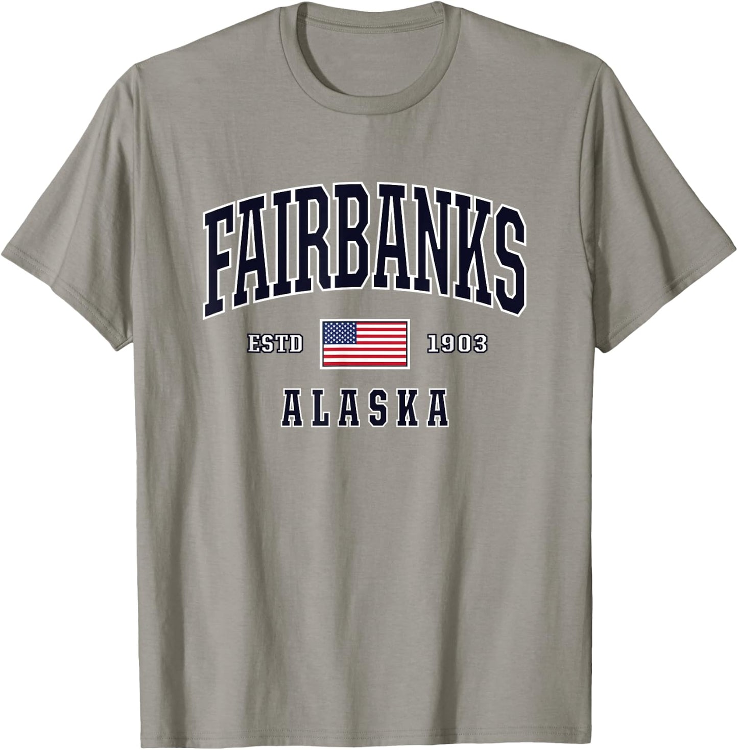USA FLAG Stars & Stripes Fairbanks Alaska Women Kids Men T-Shirt - T-Shirt | Sand