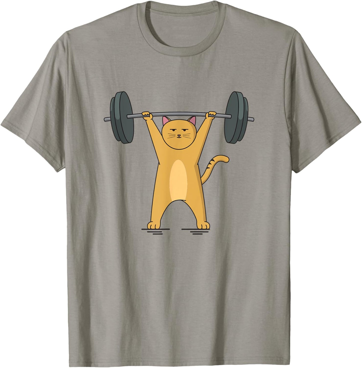 Weightlifting - Cat Barbell T-Shirt - T-Shirt | Sand