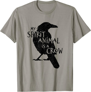 Black Crow Silhouette My Spirit Animal Is A Crow Gothic Bird T-Shirt - T-Shirt | Sand