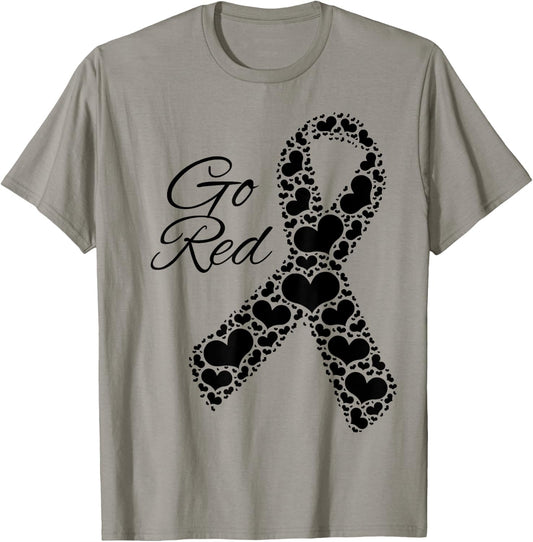 Heart Health Month February Heart Health American T-Shirt - T-Shirt | Sand
