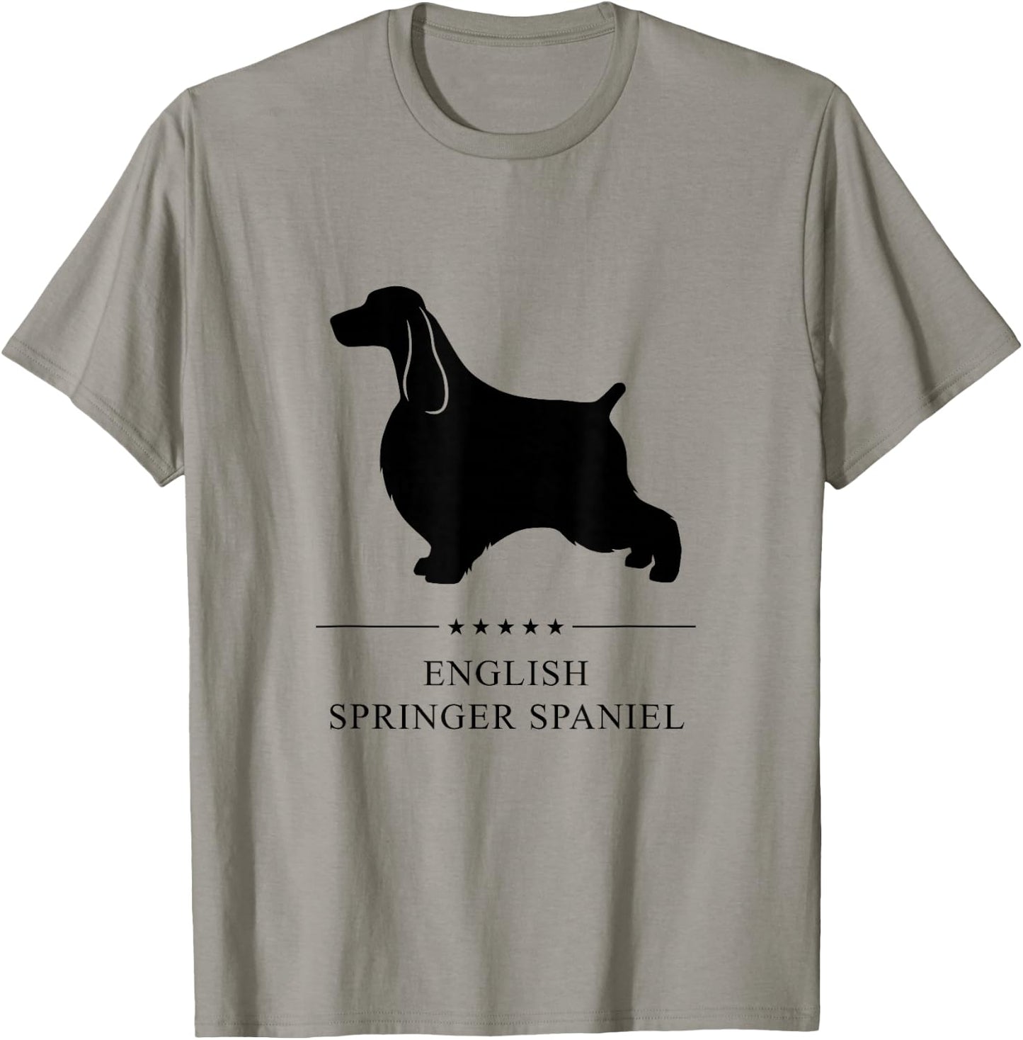 English Springer Spaniel Black Silhouette T-Shirt - T-Shirt | Sand