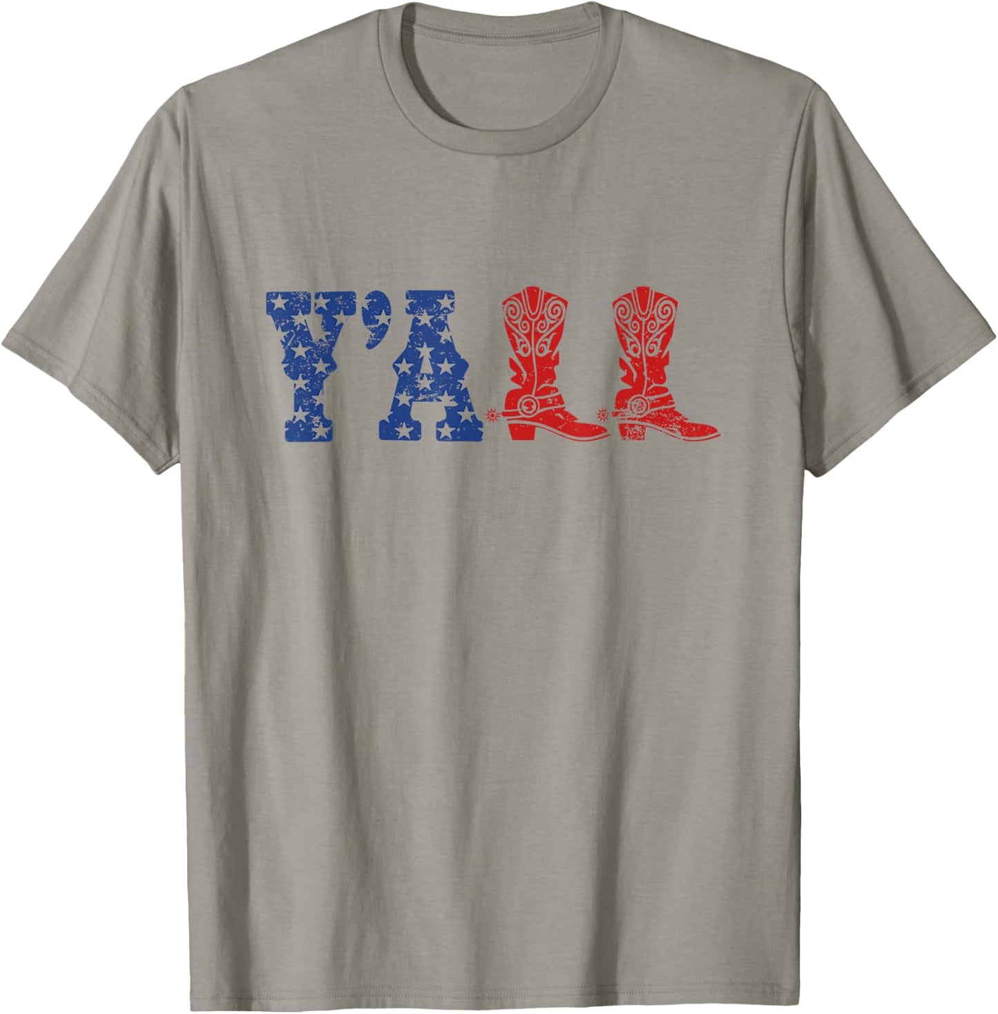 Y'ALL American Flag Western Country Cowgirl T-Shirt - T-Shirt | Sand