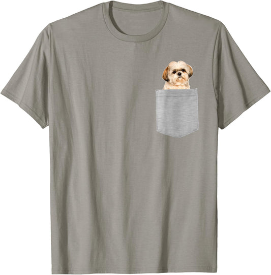 Dog in Your Pocket Shih Tzu T-Shirt - T-Shirt | Sand