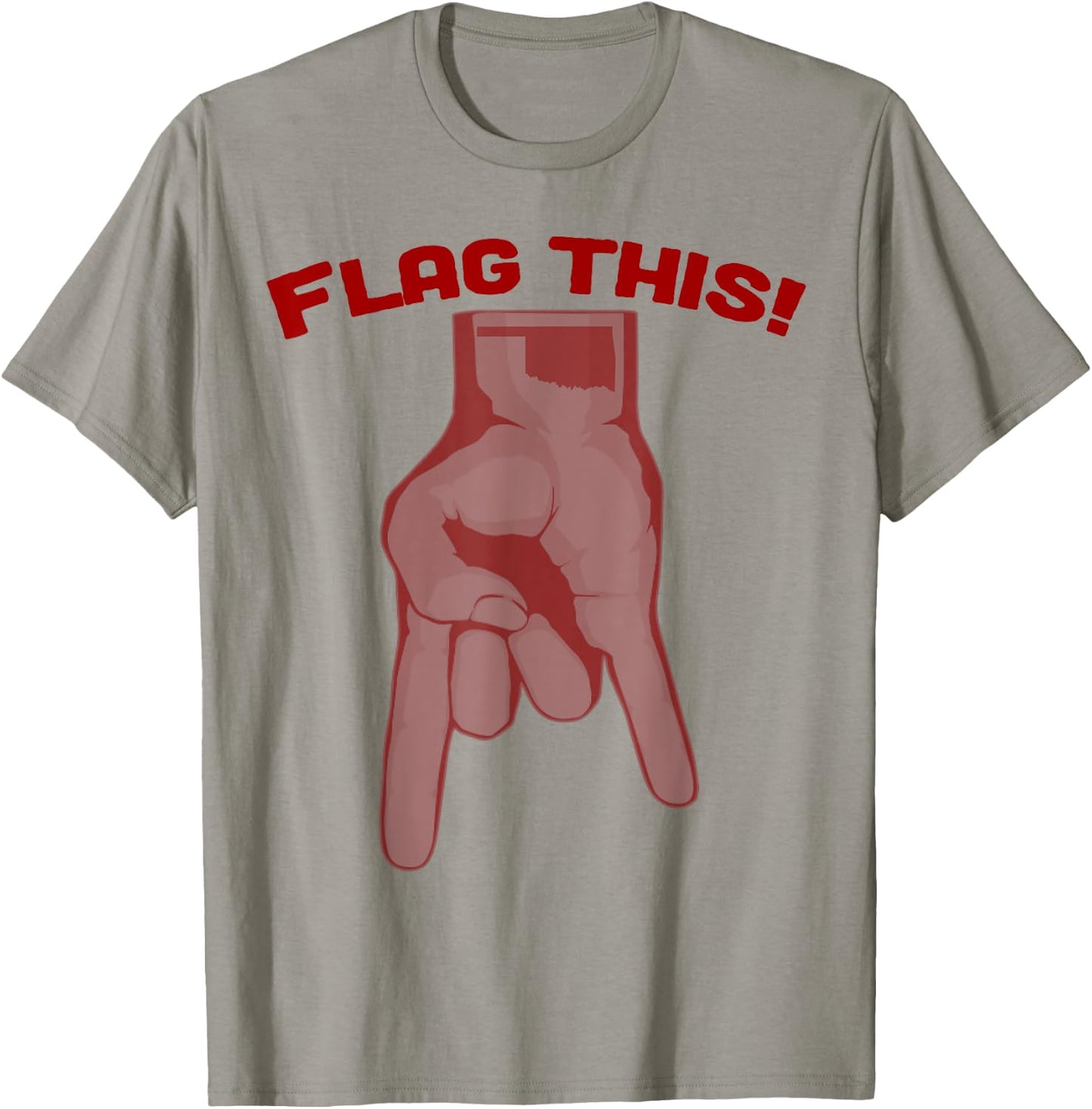 Flag This Oklahoma Upside Down Horns T-Shirt - T-Shirt | Sand