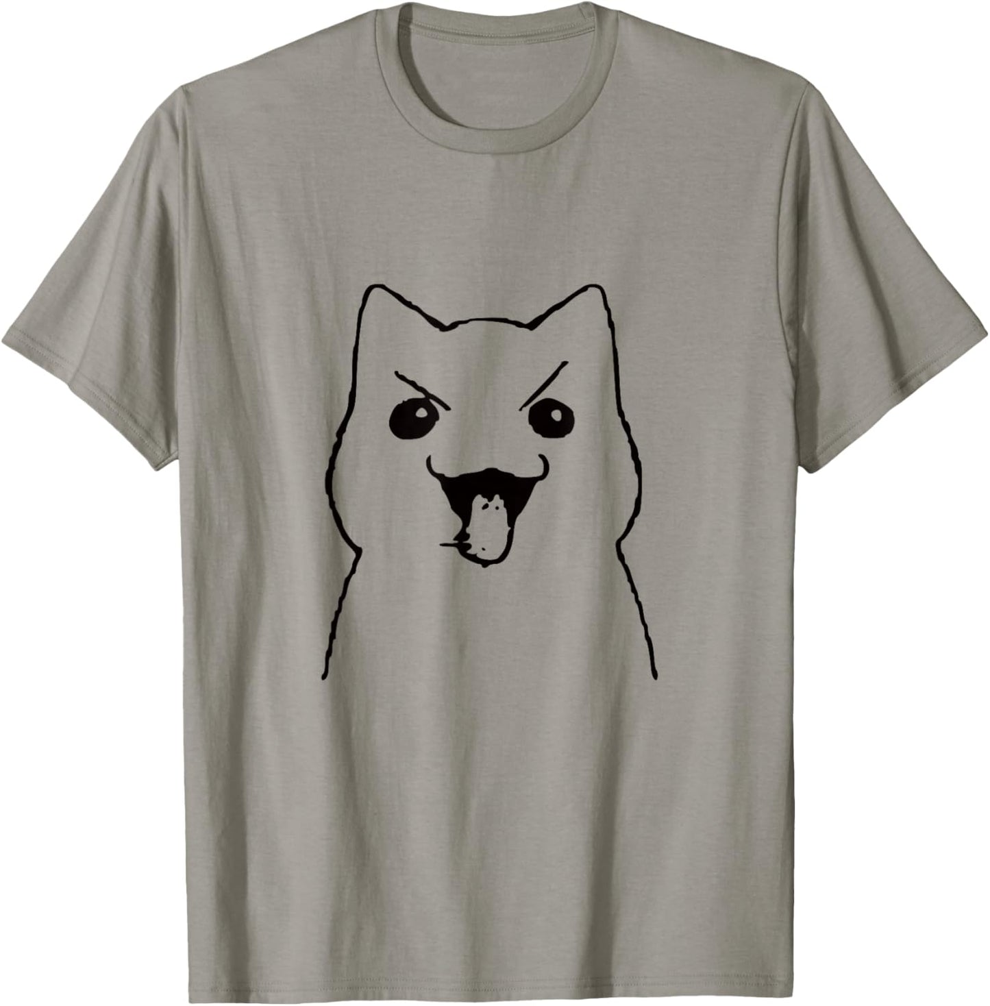 Freaky Cat Tongue Out Flight Meme Black Graphic T-Shirt - T-Shirt | Sand