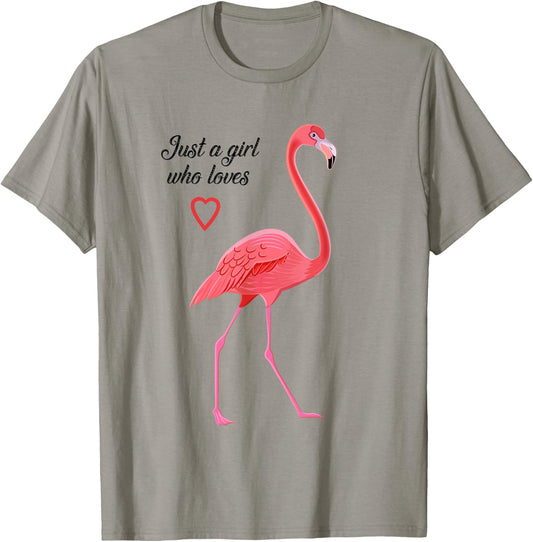 Just A Girl Who Loves Flamingos T-Shirt - T-Shirt | Sand