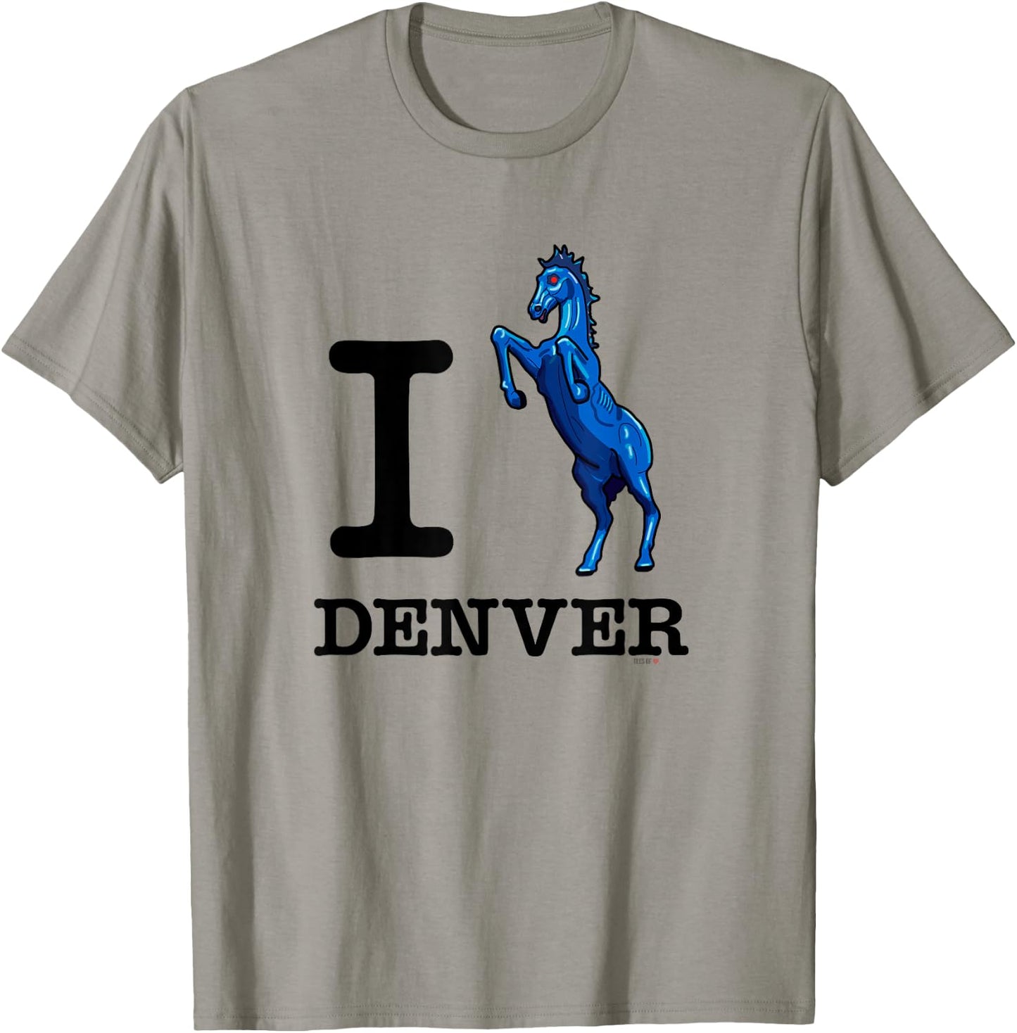 I Love Denver Blucifer Evil Blue Horse Shirt T-Shirt - T-Shirt | Sand