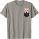 Pig in Pocket Cute Peeking Funny T-Shirt - T-Shirt | Sand