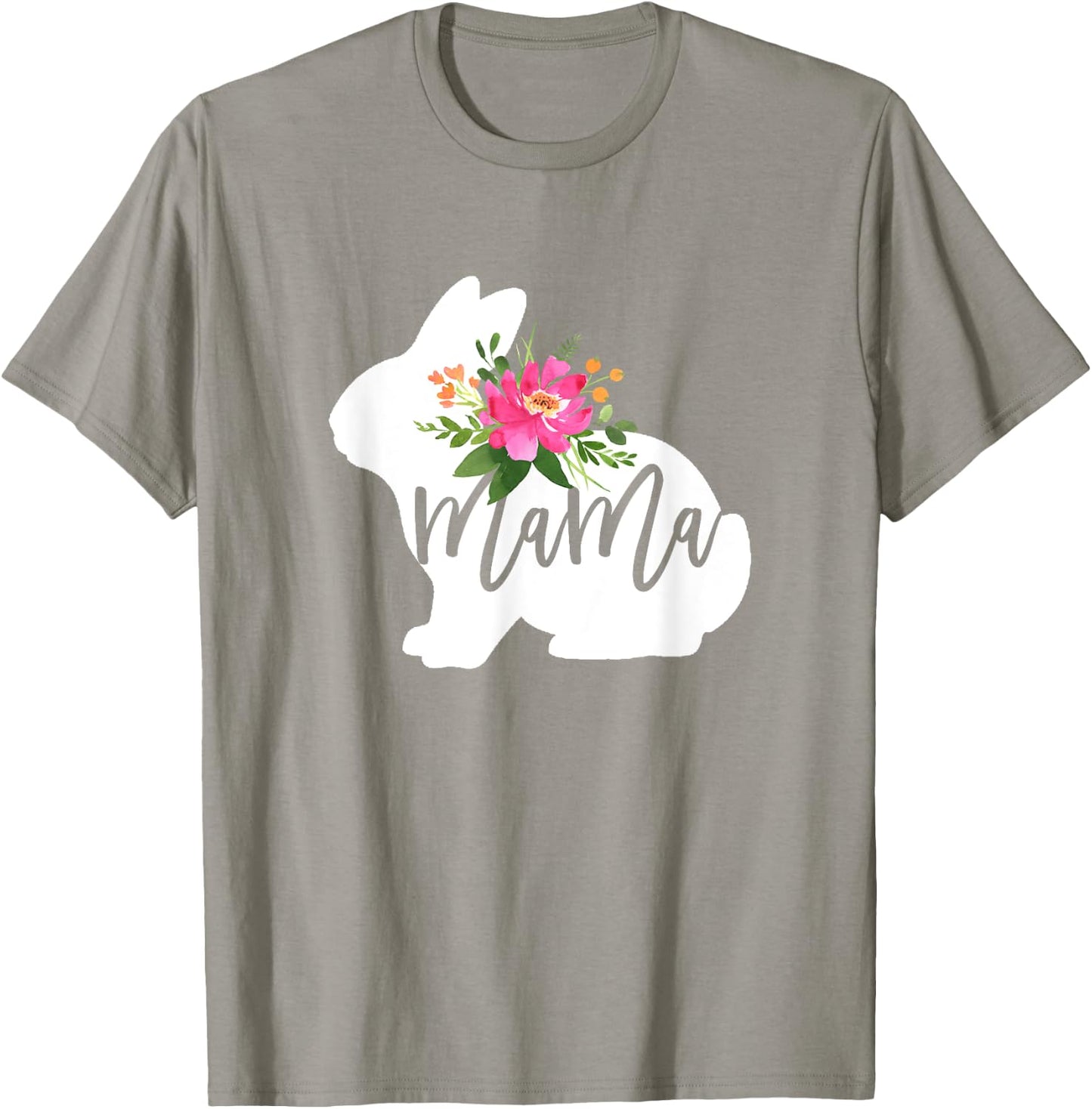 Mama Bunny Floral Mommy Easter Mom Rabbit Lover Woman T-Shirt - T-Shirt | Sand