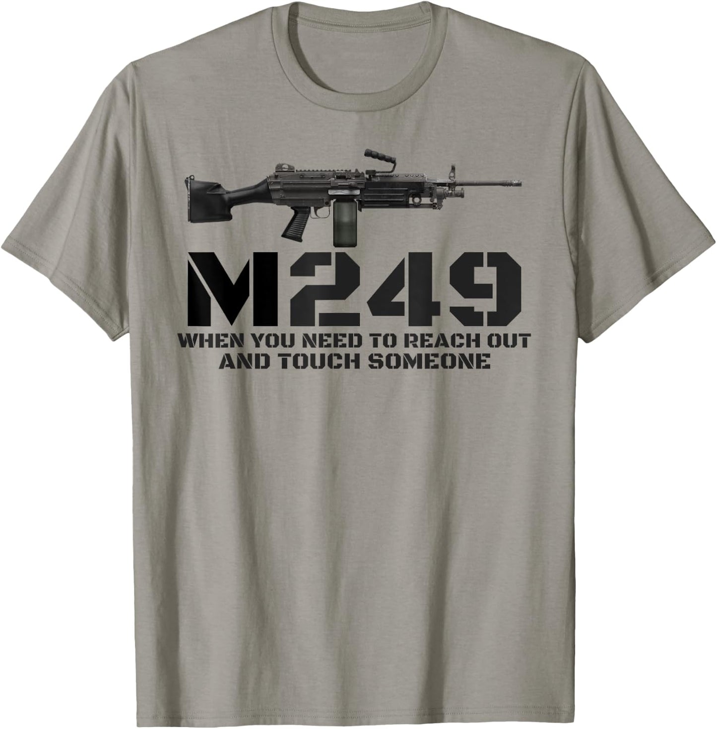 M249 Machine Gun Love 2nd Amendment Adult Pro Gun Army T-Shirt - T-Shirt | Sand