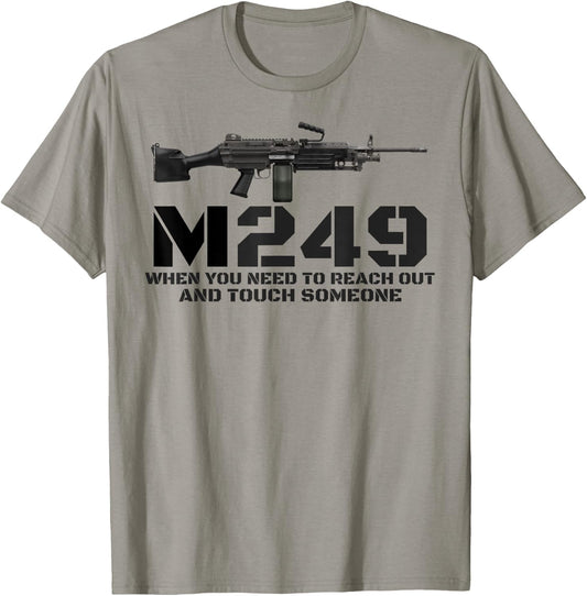 M249 Machine Gun Love 2nd Amendment Adult Pro Gun Army T-Shirt - T-Shirt | Sand