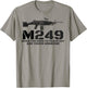 M249 Machine Gun Love 2nd Amendment Adult Pro Gun Army T-Shirt - T-Shirt | Sand