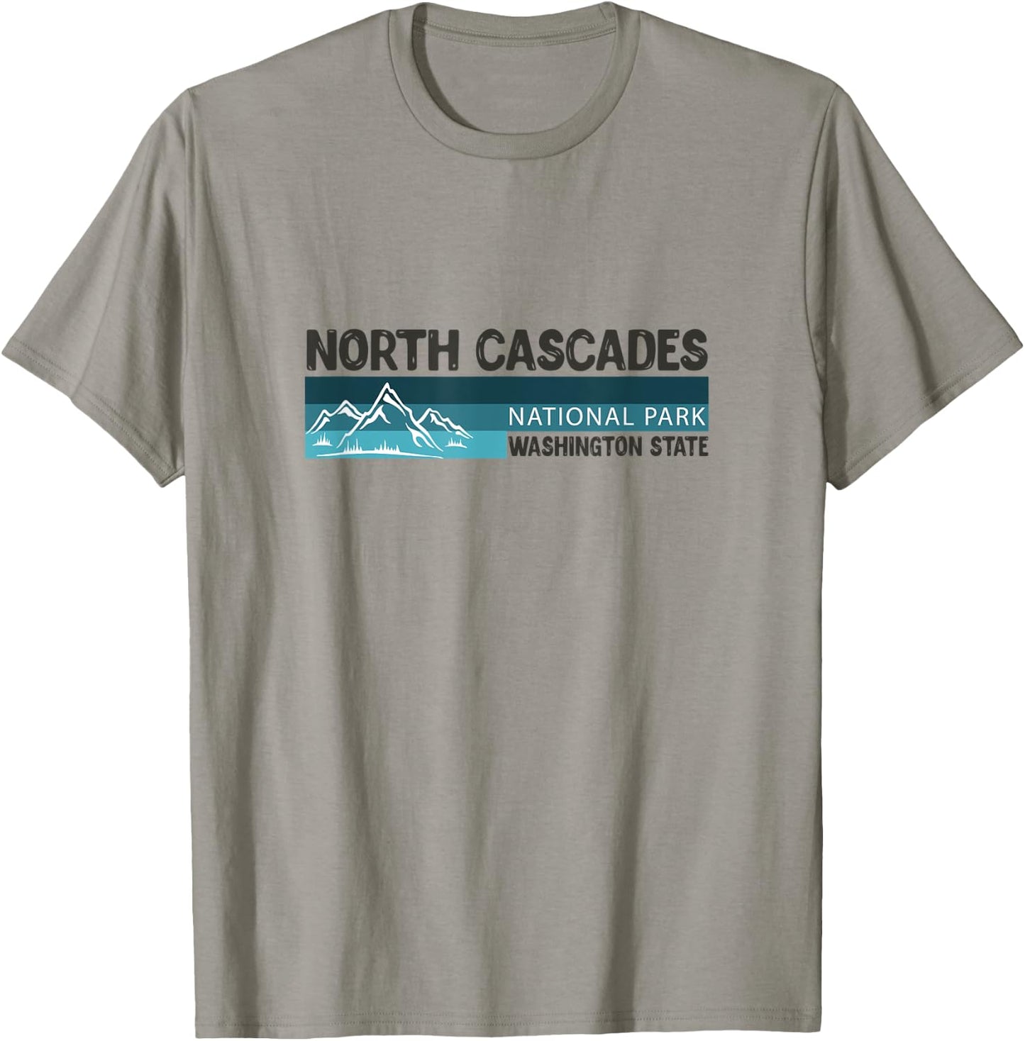 Vintage The North Cascades National Park Mountains Retro T-Shirt - T-Shirt | Sand