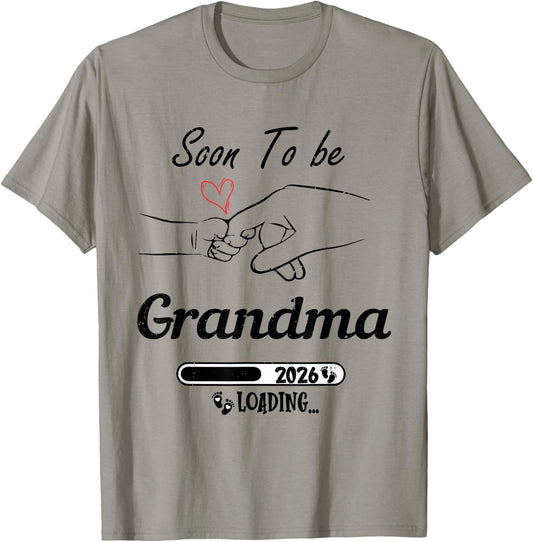 Soon To be Grandma 2026 Grandmother Loading Grandma Est 2026 T-Shirt - T-Shirt | Sand