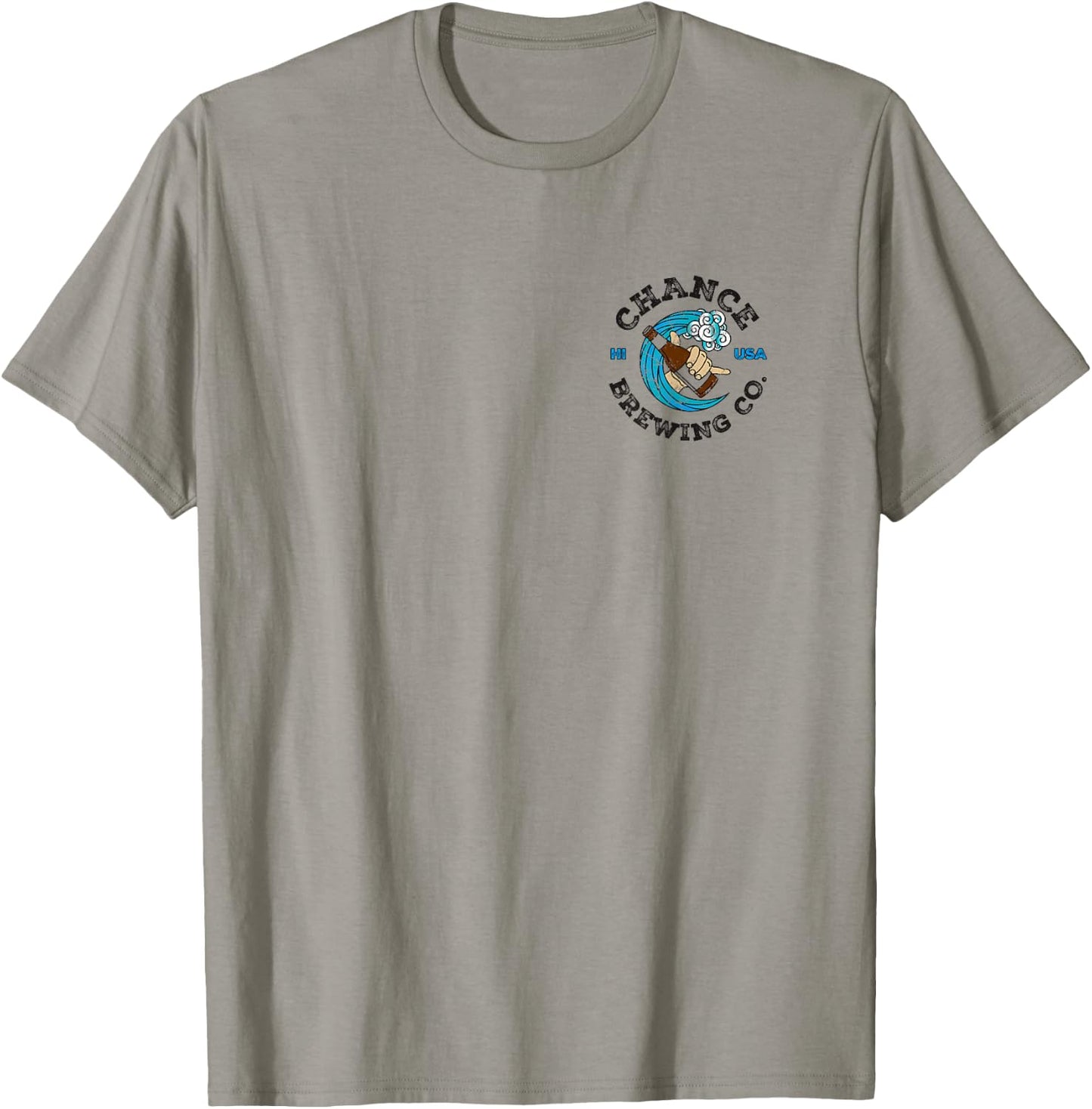 Chance Brewing Co Hawaiian Beer with Logo on Back T-Shirt - T-Shirt | Sand