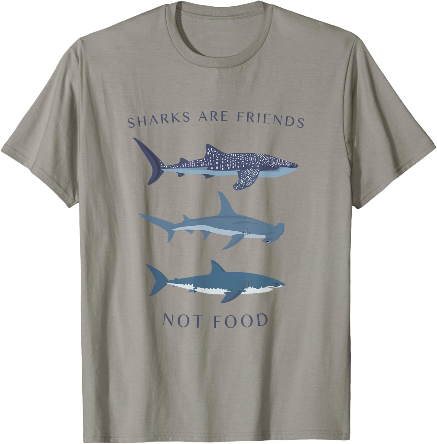 Sharks Are Friends Not Food Shirt - Sea design T-Shirt - T-Shirt | Sand