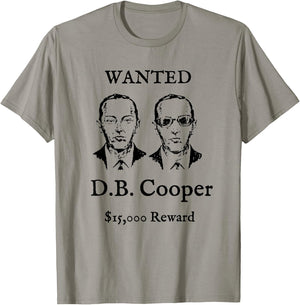 Vintage D.B. Cooper Wanted Poster Shirt - DB Plane Hijacker T-Shirt - T-Shirt | Sand