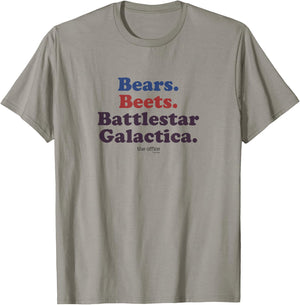 The Office Bears. Beets. Battlestar Galactica T-Shirt - T-Shirt | Sand