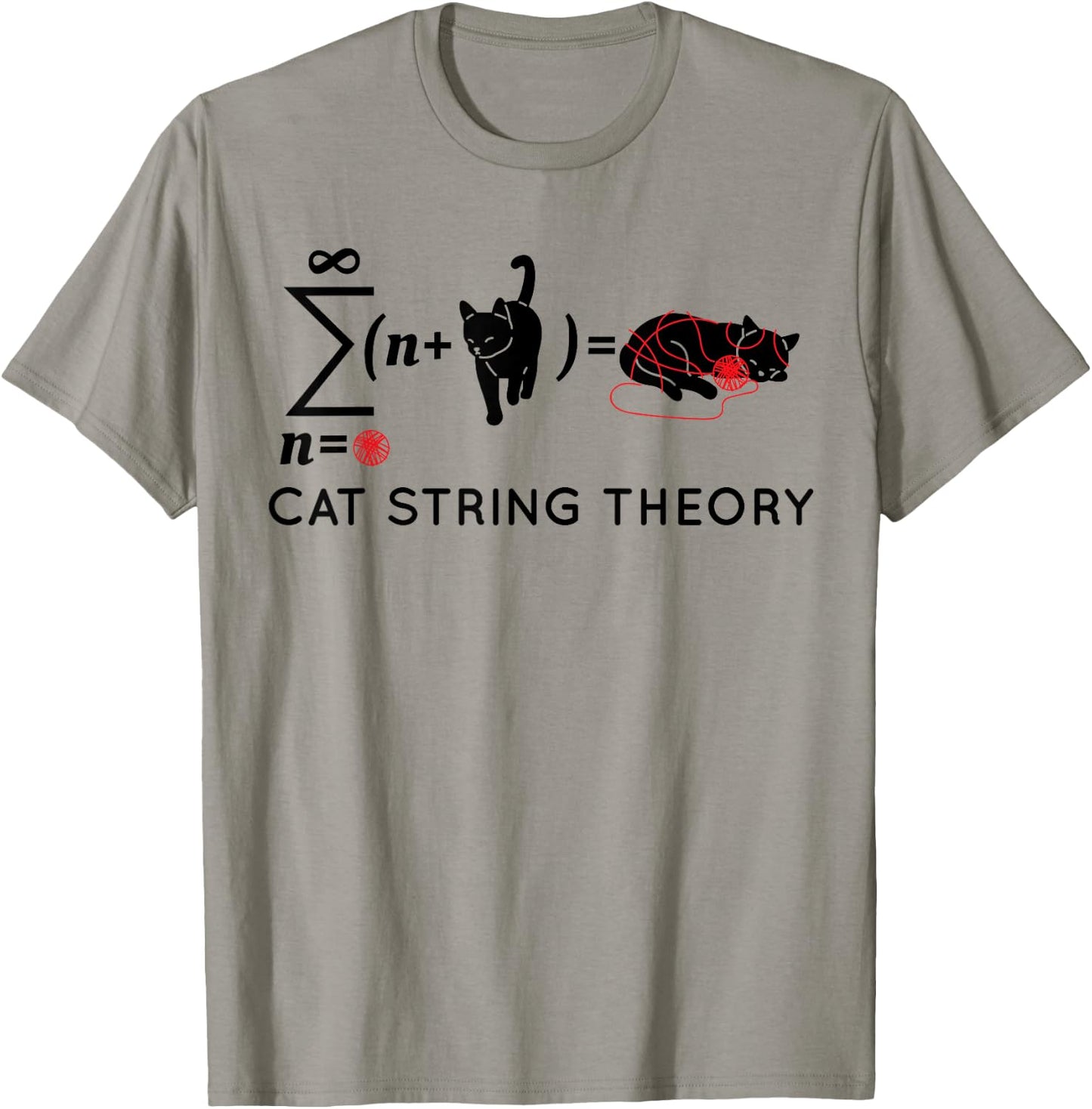 Cat String Theory Sarcastic Science Humor Funny T-Shirt - T-Shirt | Sand