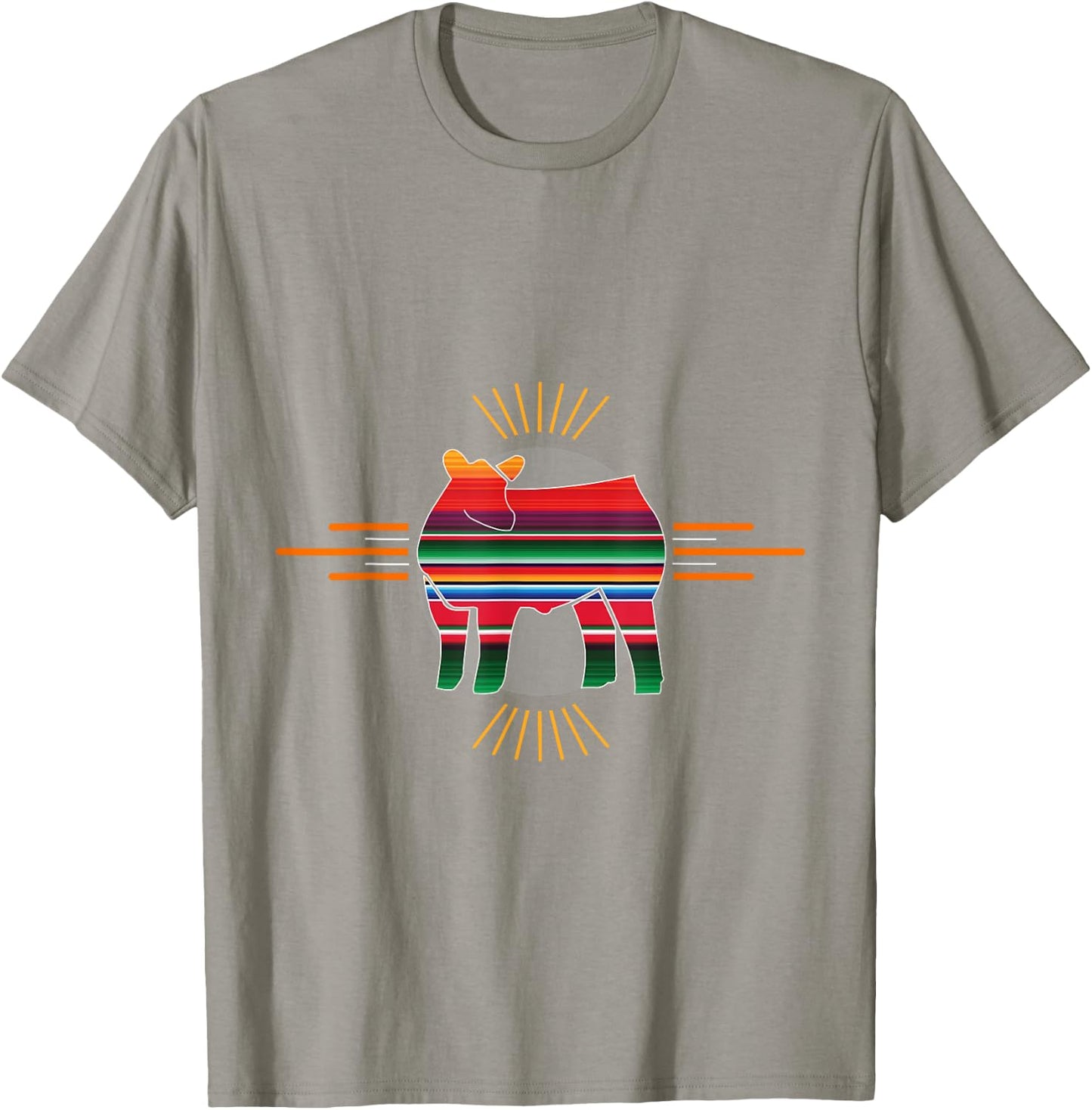 Serape Show Steer Livestock Shirt T-Shirt - T-Shirt | Sand