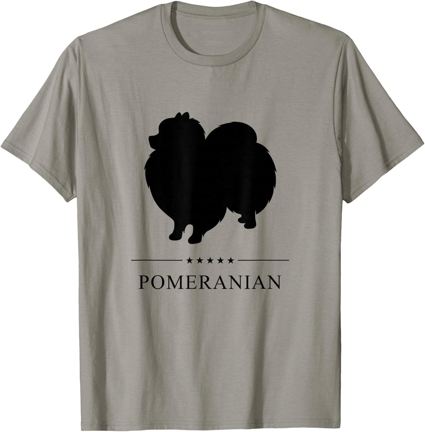 Pomeranian Black Silhouette T-Shirt - T-Shirt | Sand