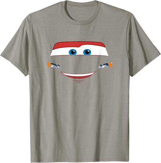 Disney Pixar Cars Lightning McQueen Smiling Eyes Big Face T-Shirt - T-Shirt | Sand