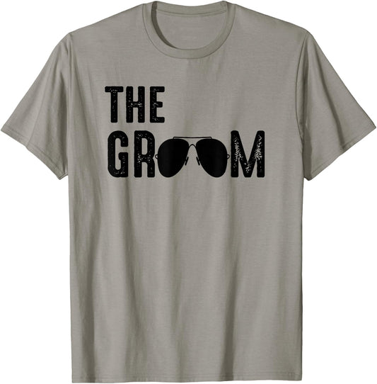 The Groom Cool Shades Funny Bachelor Party Gift T-Shirt - T-Shirt | Sand
