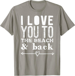 I Love You To the Beach & Back Arrow Heart Anchor Women Kids T-Shirt - T-Shirt | Sand