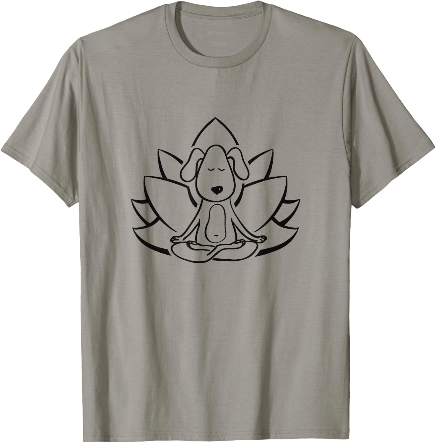 Buddha Dog Yoga Shirt Meditation Lotus Flower T-Shirt - T-Shirt | Sand