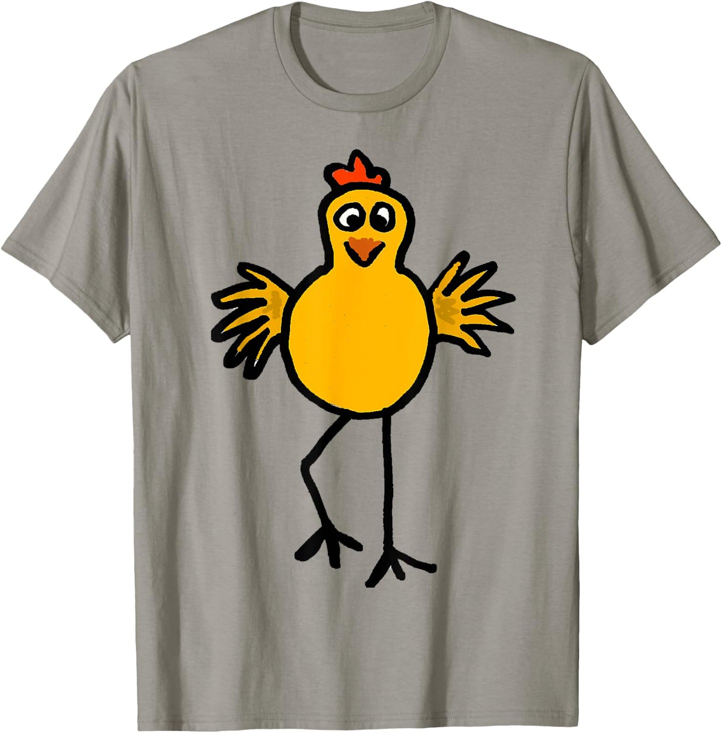 Smiletodaytees Funky Dancing Yellow Chicken T-Shirt - T-Shirt | Sand