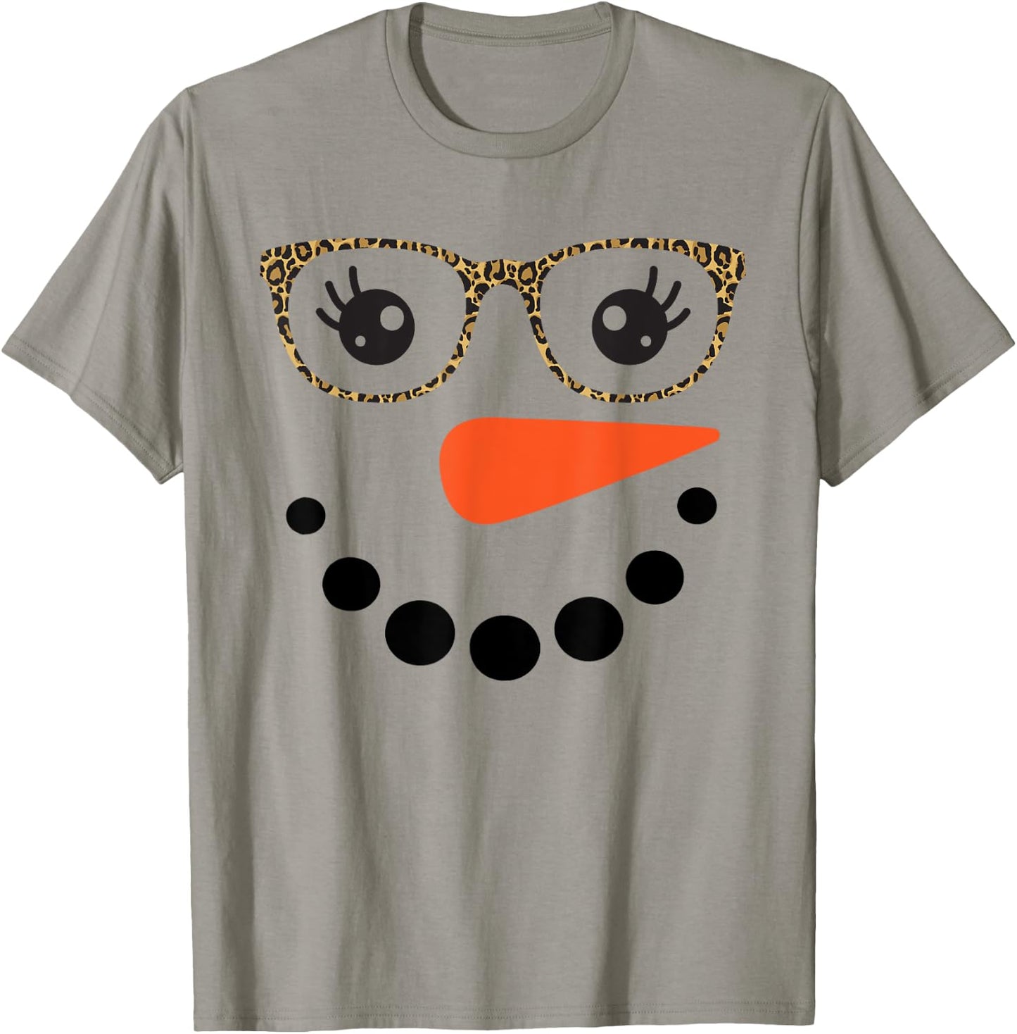 Girl Snowman Face Eyelashes Christmas Snowman Costume Women T-Shirt - T-Shirt | Sand