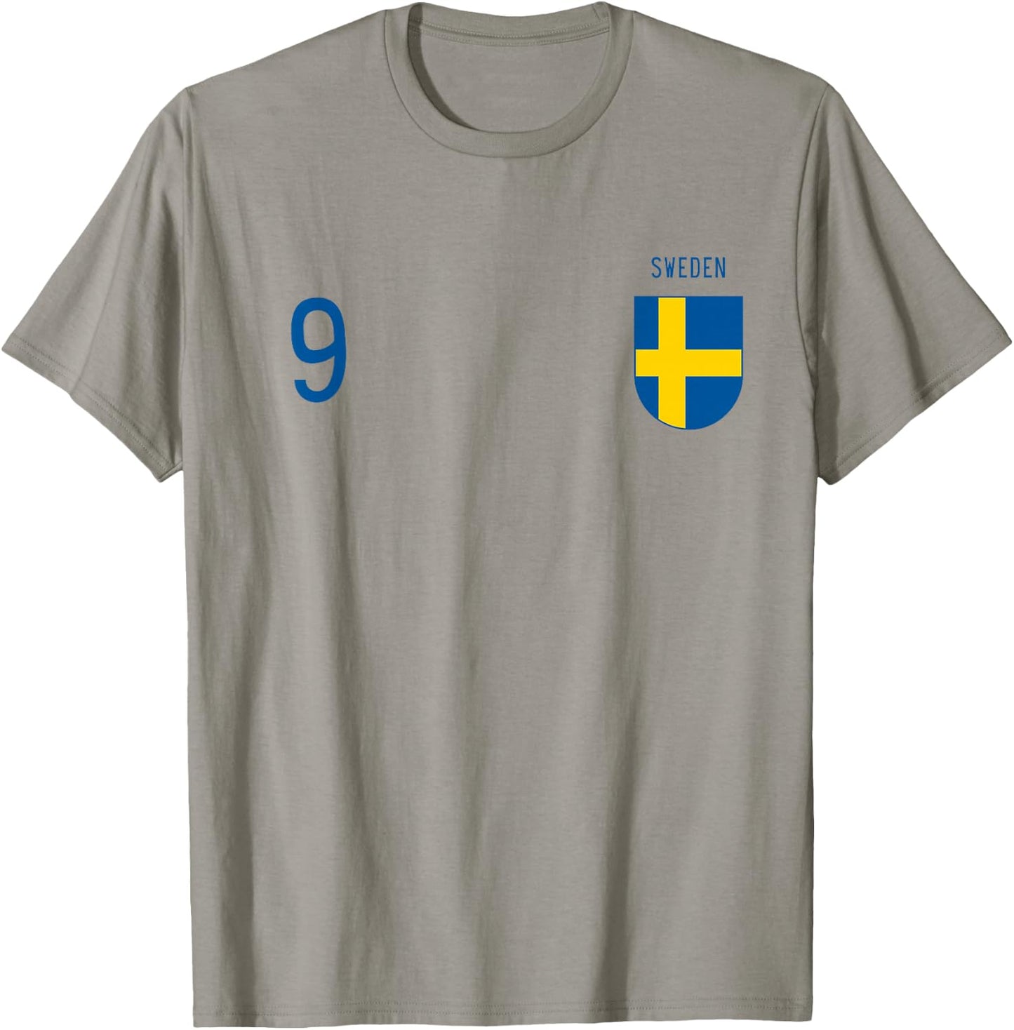 Sweden Number 9 Swedish Jersey Football Vintage Replica T-Shirt - T-Shirt | Sand