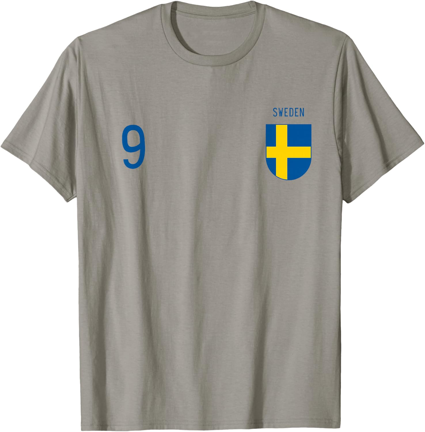 Sweden Number 9 Swedish Jersey Football Vintage Replica T-Shirt - T-Shirt | Sand