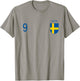 Sweden Number 9 Swedish Jersey Football Vintage Replica T-Shirt - T-Shirt | Sand